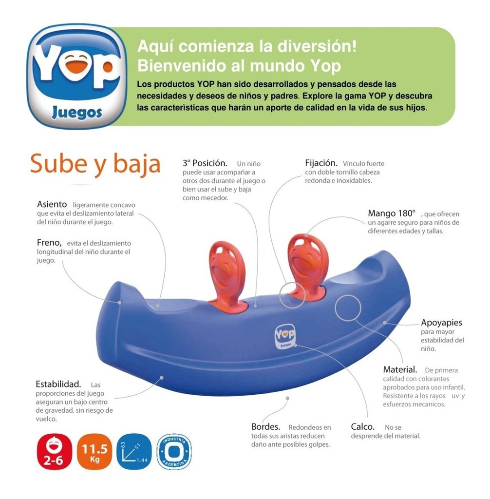 Sube Y Baja Subibaja De Plástico Juegos Yop