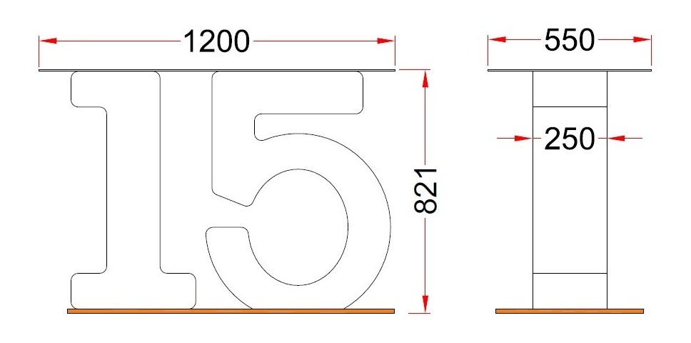 Numero Luminoso 15 De 120x82cm - Mesita