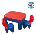 Mesa Infantil Con Sillas De Plástico Juegos Yop