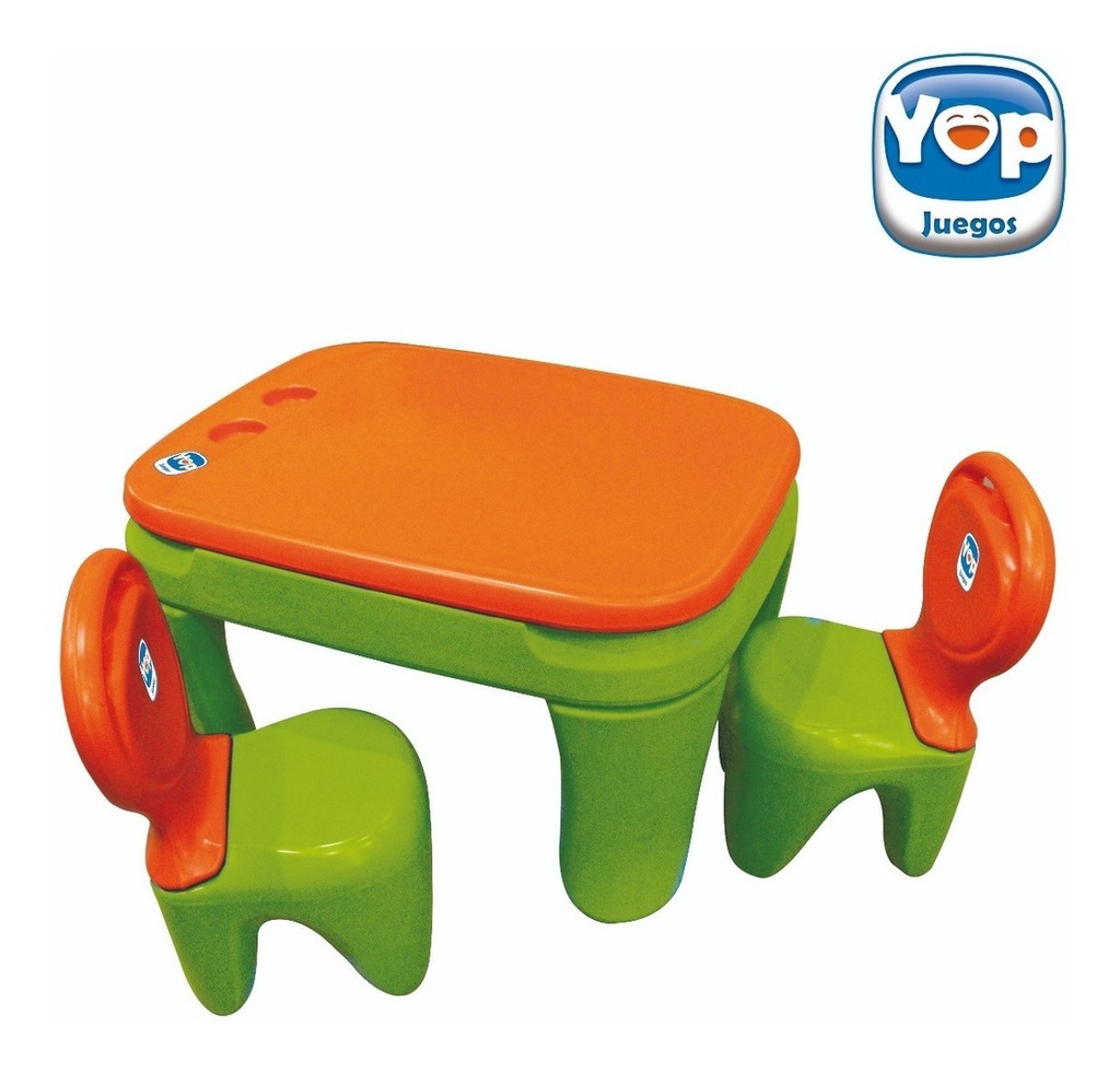 Mesa Infantil Con Sillas De Plástico Juegos Yop