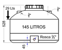 Tanque fondo plano 145L D69